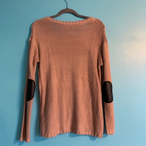 Pink Sweater with Leather Detail - Picture 2 of 3